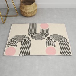 Geometric Arches Composition - interior, drawing, y2k, gift, painting, comfy, mid century print, int Rug