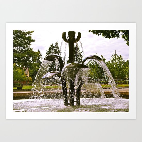 Lakewood Water Fountain Art Print