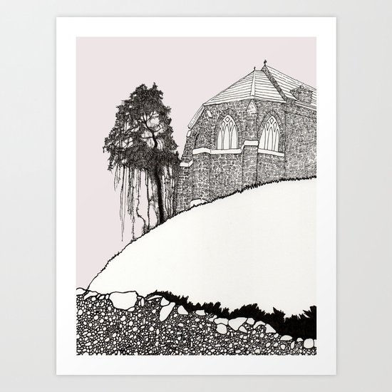 St. Vigeans (black and white) Art Print
