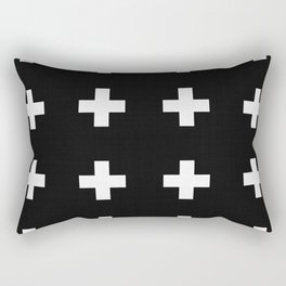 Medium Swiss Cross Black Pattern Rectangular Pillow