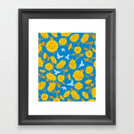 Sunflowers floral. For Ukraine. Framed Art Print