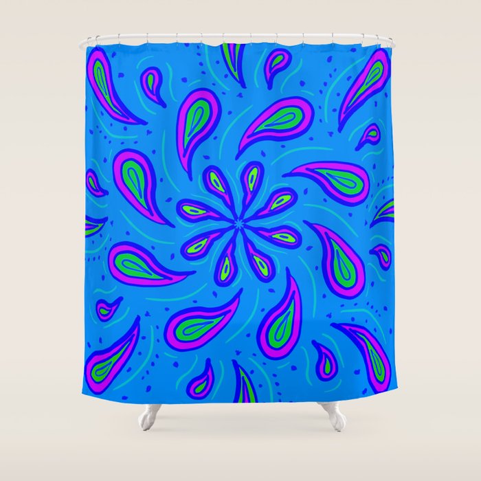 Blue Purple Paisley Shower Curtain By Mysticdragon Society6