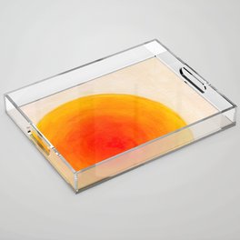 Rising sun gradient - Abstract oil painting Acrylic Tray