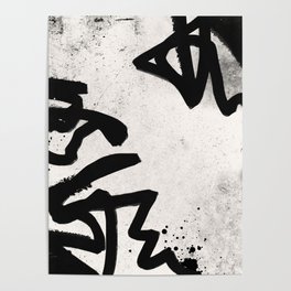 Black and White Grunge Modern Art Poster