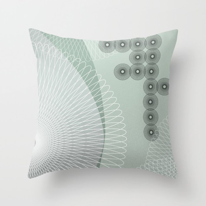Swingtime in Green and Grey Throw Pillow | Abstract, Vector, Digital, Pattern