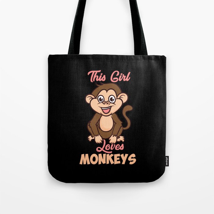 This Girl Loves Monkeys Tote Bag