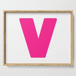 V (Dark Pink & White Letter) Serving Tray