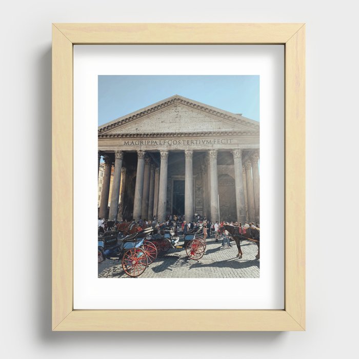 A Busy Day at the Pantheon in Rome, Italy Recessed Framed Print