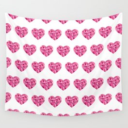 Cute red pink white Valentines Day. Valentines Day patterns. Wall Tapestry