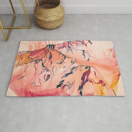 'Golden Hour' Rug | Painting, Landscape, Aspen, Mountains, Bohemian, Oil, Pink, Abstract, Acrylic, Colorado 