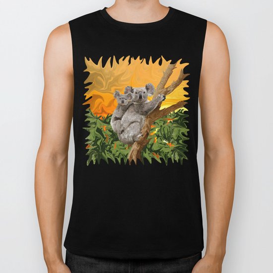Koala Sunset Biker Tank
