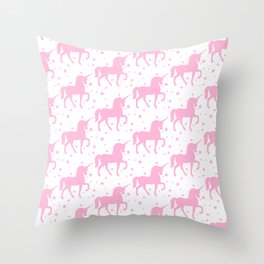 Pink Unicorn  Throw Pillow