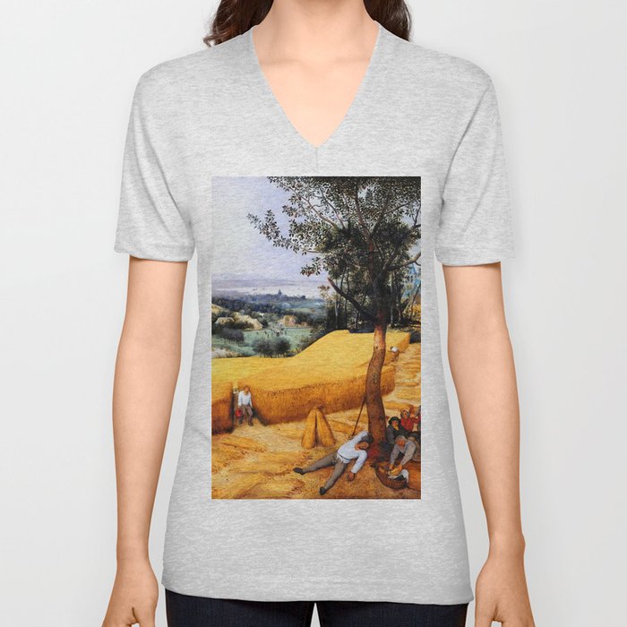 Pieter Bruegel the Elder The Harvesters V Neck T Shirt