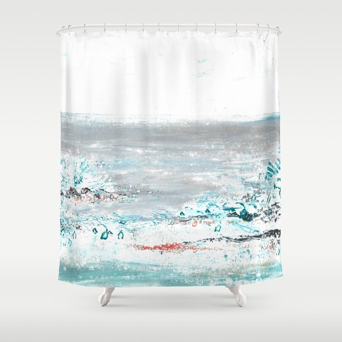 Scenic Impressions Fossil Beach Shower Curtain By Crochetcetera