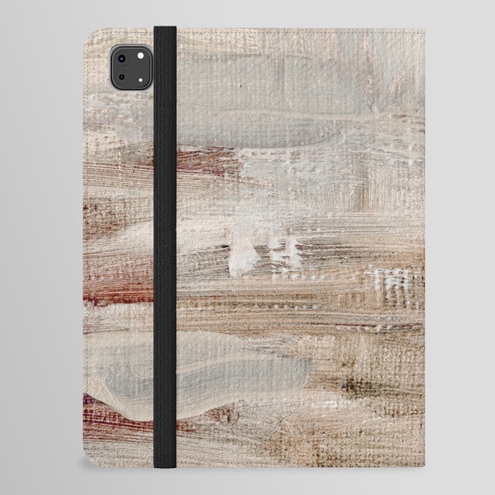 Abstract Oil Painting Waterlily Beige White iPad Folio Case