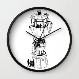 French Press Coffee House Wall Clock