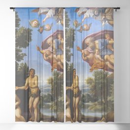 God admonishing Adam and Eve - Domenichino Sheer Curtain