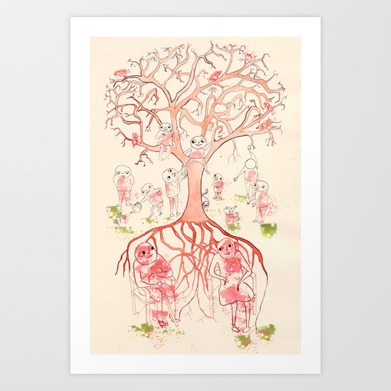 Árbol de familia Art Print