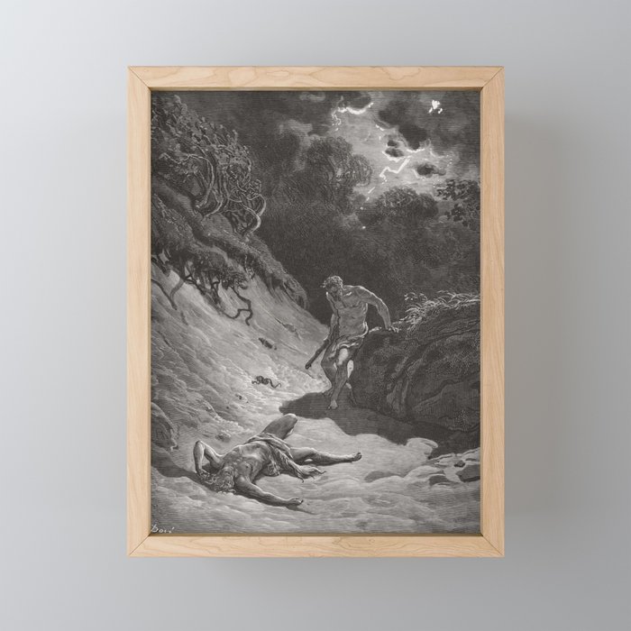 Cain Slays Abel Gustave Dore Framed Mini Art Print