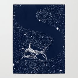 Starry Shark Poster