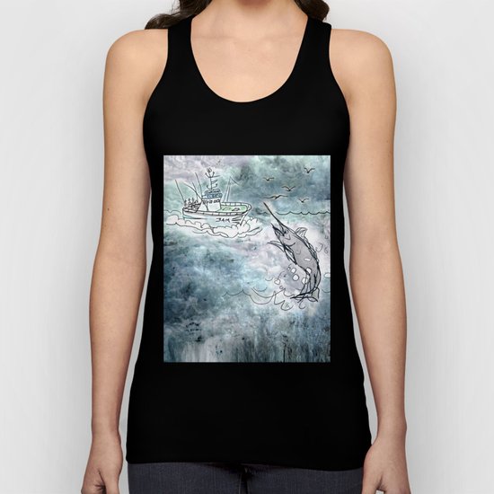 Fishing swordfish Unisex Tank Top