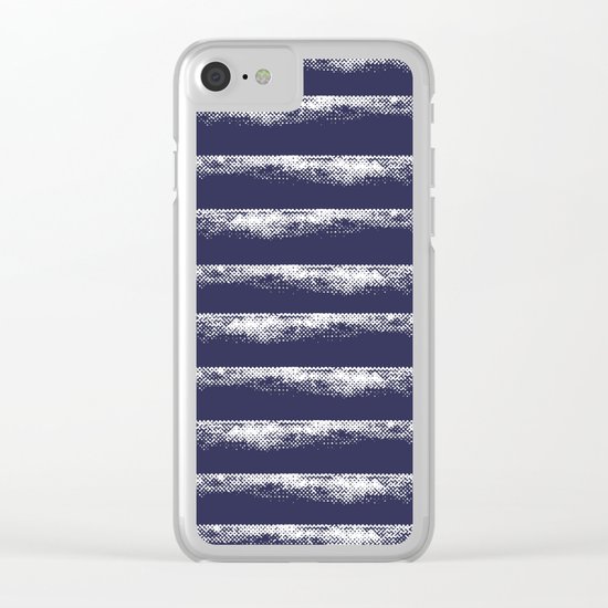 Irregular Stripes Dark Blue Clear iPhone Case