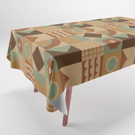 Brown tiles Tablecloth