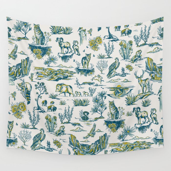 Grand Canyon National Park Wildlife Pattern Wall Tapestry