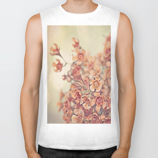 Orange Waxflowers Biker Tank