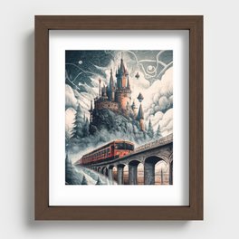 The Enchanted Journey A Muted Symphony of Dark Fantasy   Recessed Framed Print