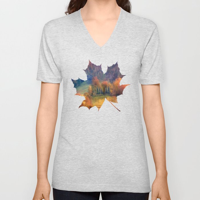 Fall landscape V Neck T Shirt