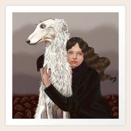 Hugging the White Hound Art Print