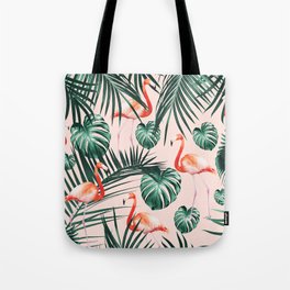 Tropical Flamingo Pattern #2 #tropical #decor #art #society6 Tote Bag