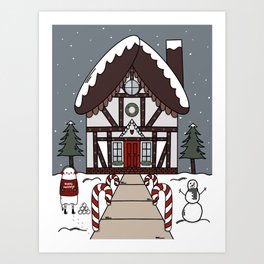 Winter Cottage Art Print