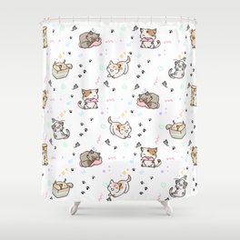 Kawaii cute cats Shower Curtain