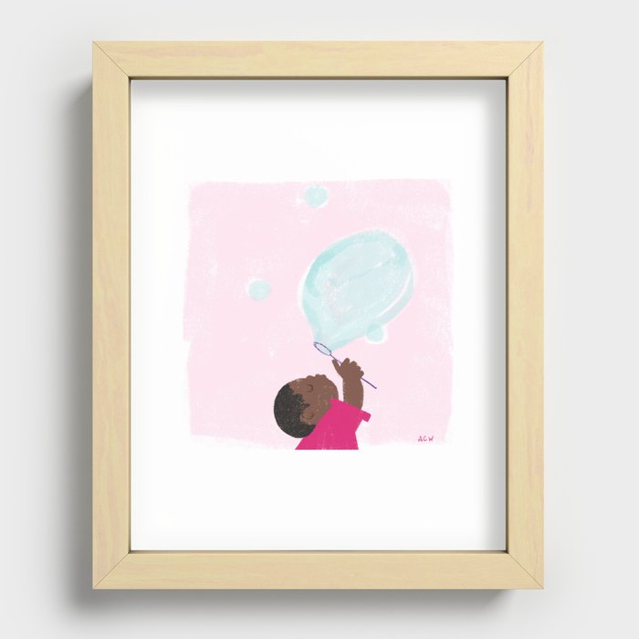 Blowing Bubbles Recessed Framed Print