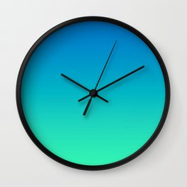 Gradient 14 Wall Clock | Digital, Modern, Contrast, 80S, Turquoise, Green, Ombre, Blue, Graphicdesign, Cyberpunk 