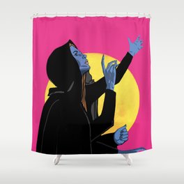 Moon witch painting  Shower Curtain