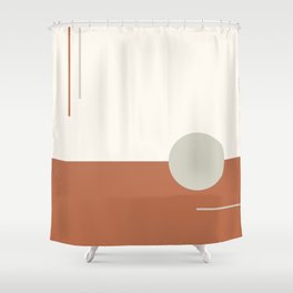 Terracotta Color Block Shower Curtain