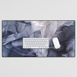 Calm but Dramatic Cool Toned Abstract Painting Desk Mat