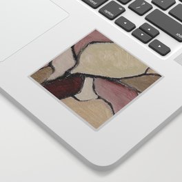 Abstract Oil Painting Maroon Mauve Taupe 2c34 Sticker