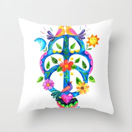 Mexican tree of life Throw Pillow