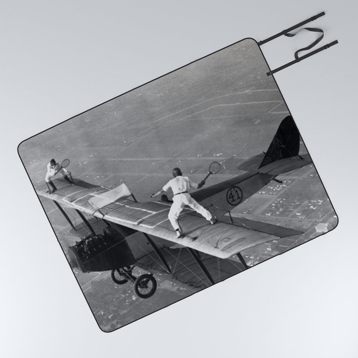 Tennis Players In Flight Gladys Roy And Ivan Unger Picnic Blanket