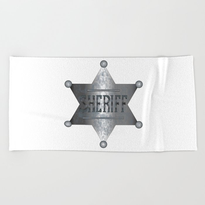 Sheriff Badge Beach Towel