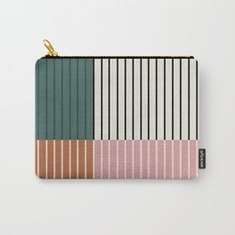 Color Block Line Abstract V Carry-All Pouch | Geometric, Minimal, Boho, Midcentury, Nature, Pattern, Black And White, Mid Century, Colorful, Abstract 