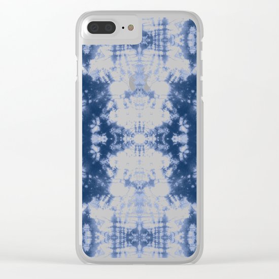 Shibori 6 Indigo Blue Clear iPhone Case