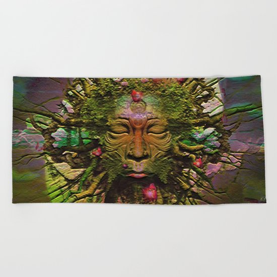 " The nature acts, the man makes. " Beach Towel