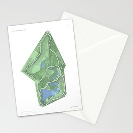 Brooklyn Prospect Park Map (Green) Stationery Cards