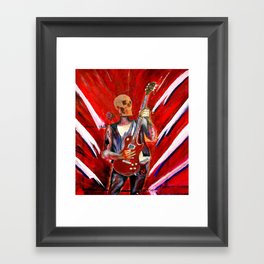 Fantasy art heavy metal skull guitarist Framed Art Print