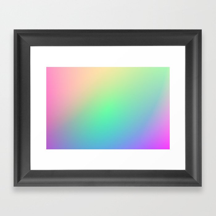 Rainbow Watercolor Gradient  Framed Art Print